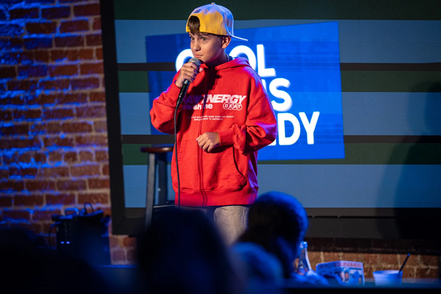 Brandon performing live stand-up comedy